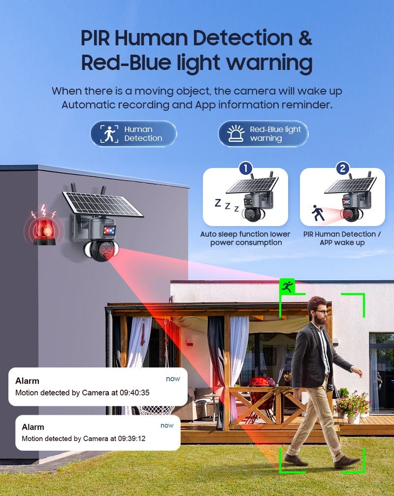 CRONY ST-558-8MP-12X-4G Dual Lens Zoom Solar Battery Camera Solar Camera CCTV Surveillance PIR Outdoor 12X Zoom Dual Lens