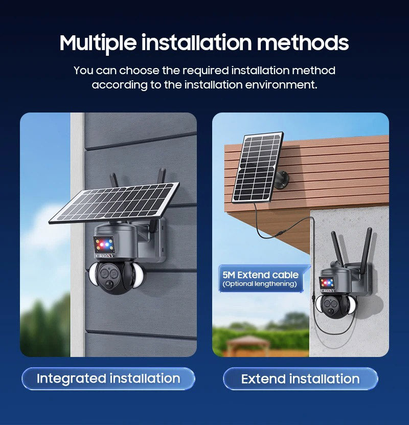 CRONY ST-558-8MP-12X-4G Dual Lens Zoom Solar Battery Camera Solar Camera CCTV Surveillance PIR Outdoor 12X Zoom Dual Lens
