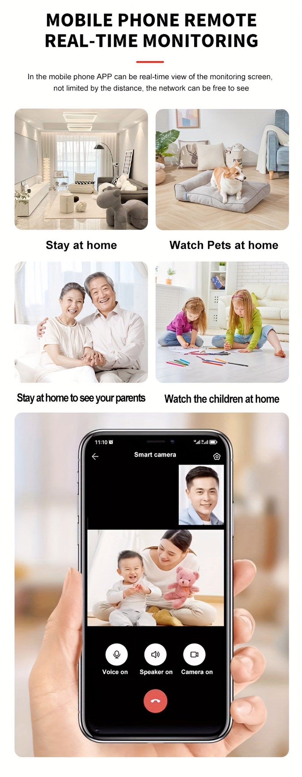 CRONY IV-20 V360Pro APP 1080P Video Calling WIFI HD Camera One-Click Video Calling Infrared Night Vision Video Baby Monitoring Camera