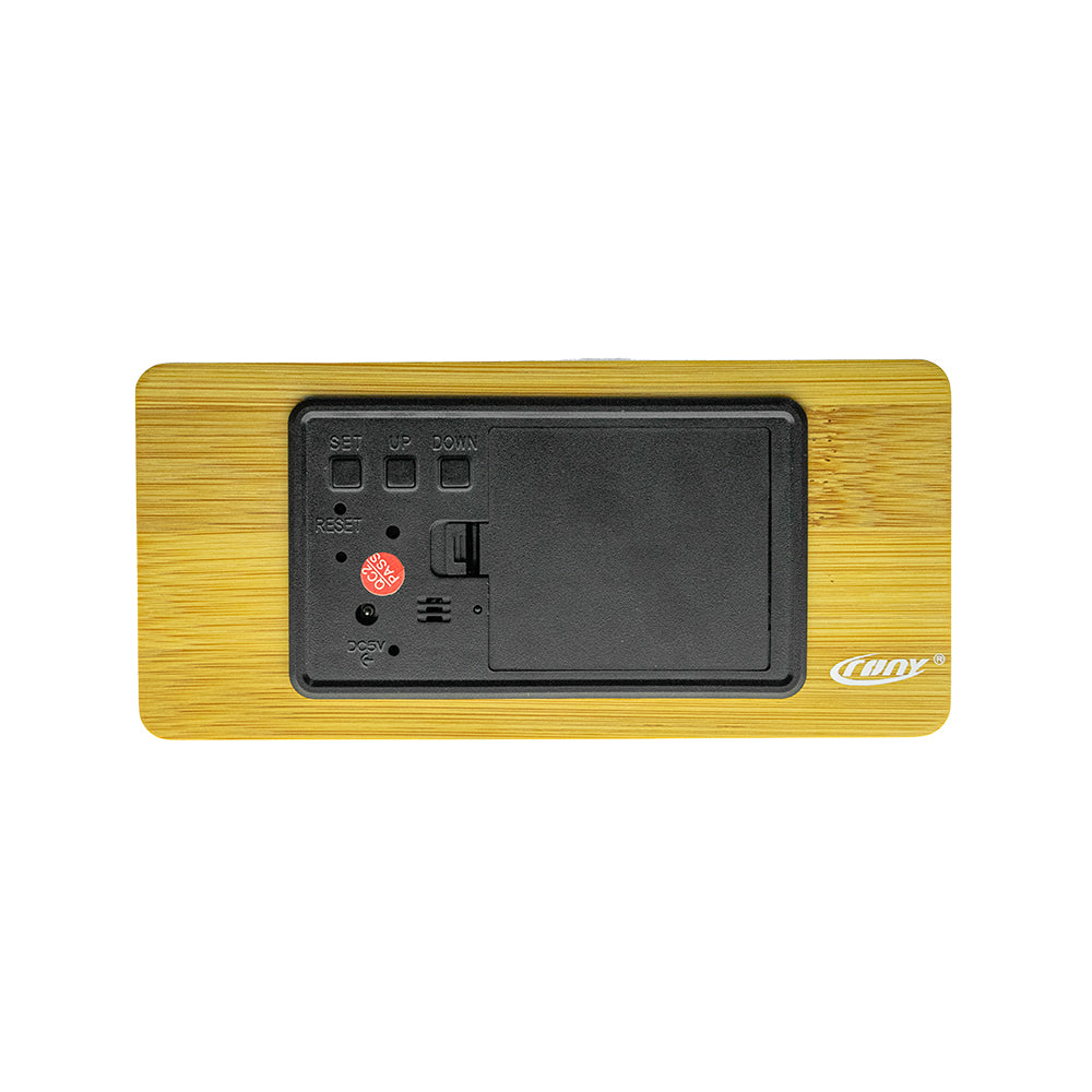 CRONY NEW 1299 Digital Clock with red light BT Alarm Clock With Wireless Charging Wooden Clock