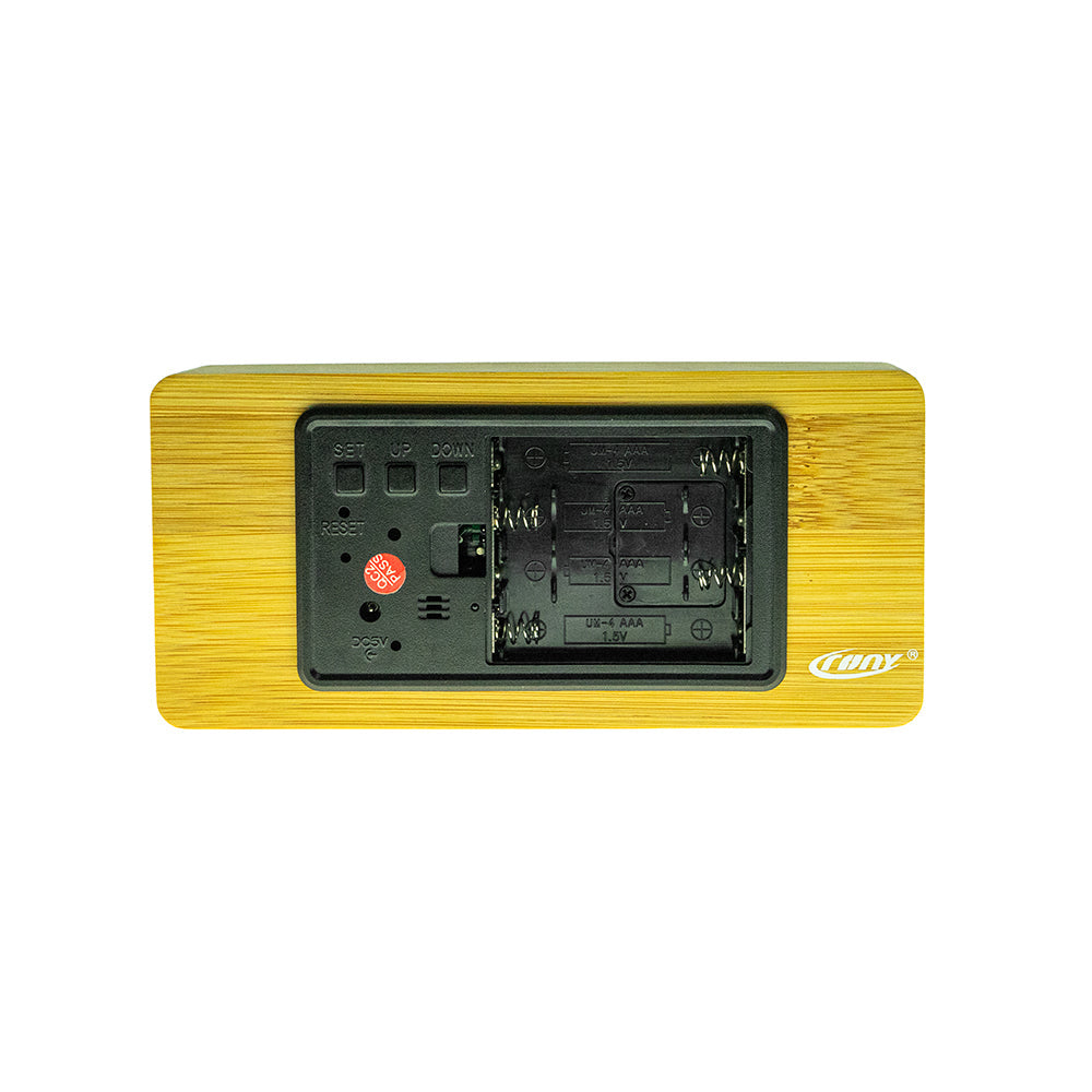 CRONY NEW 1299 Digital Clock with red light BT Alarm Clock With Wireless Charging Wooden Clock