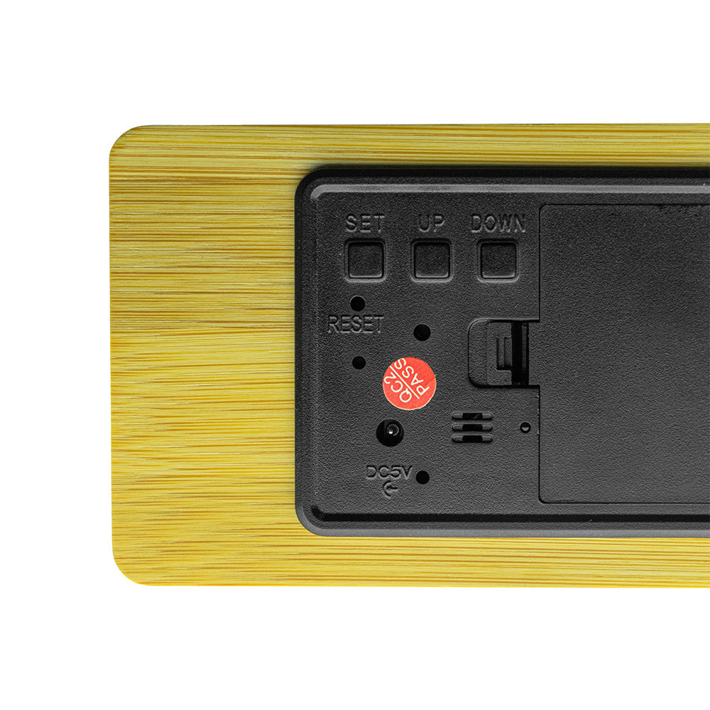 CRONY NEW 1299 Digital Clock with red light BT Alarm Clock With Wireless Charging Wooden Clock