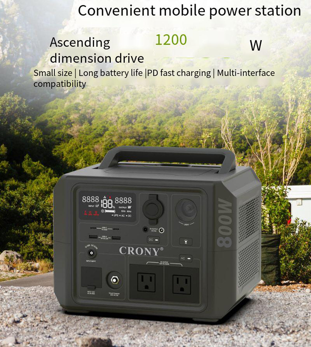 CRONY CN601-800W Portable Power Station Portable Outdoor Power Lithium Iron Phosphate Energy Storage Power