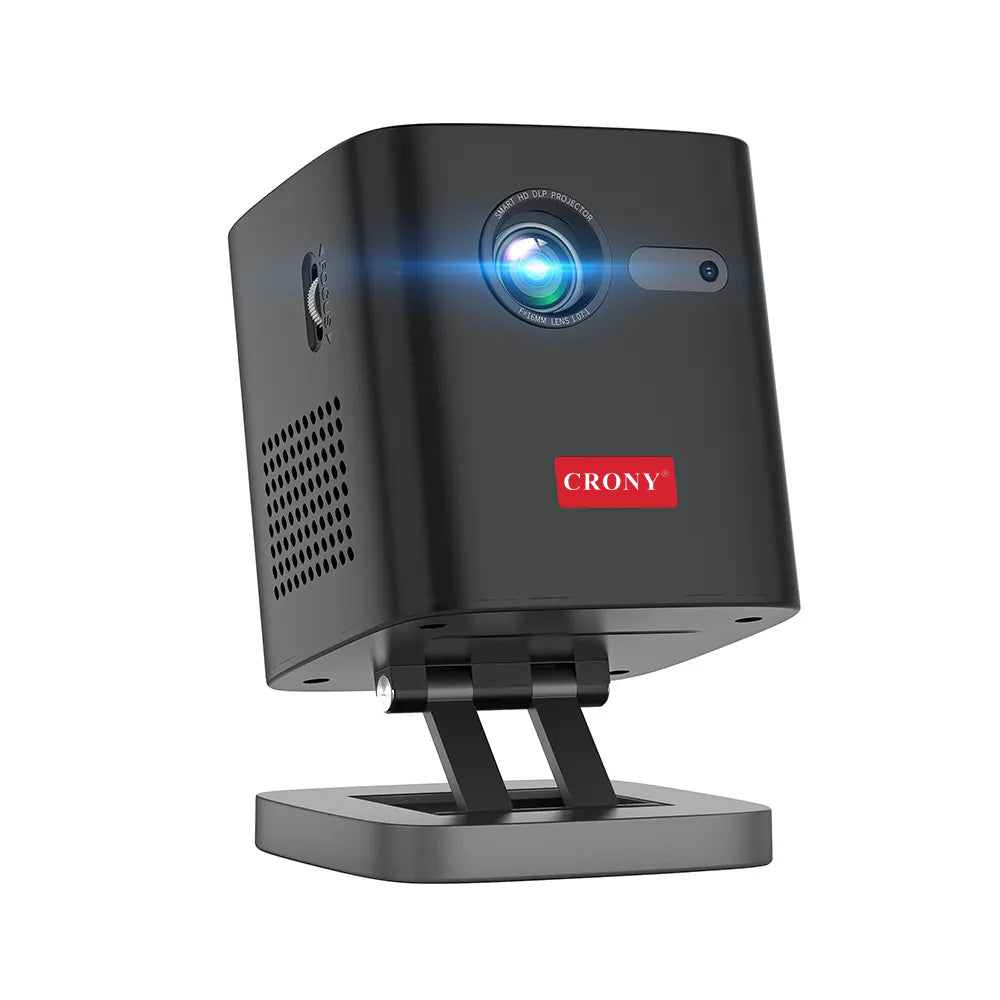 جهاز عرض ثلاثي الأبعاد عمودي CRONY C1000 مع مكبر صوت BT Mini 1080p Wifi Smart LED Dlp Android Mobile Home Theater Portable Pico Pocket Video Projector مع بطارية