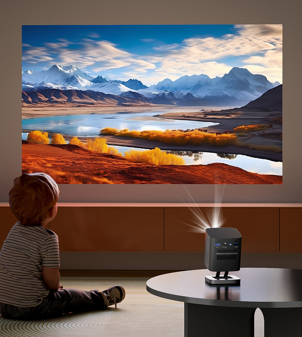 جهاز عرض ثلاثي الأبعاد عمودي CRONY C1000 مع مكبر صوت BT Mini 1080p Wifi Smart LED Dlp Android Mobile Home Theater Portable Pico Pocket Video Projector مع بطارية
