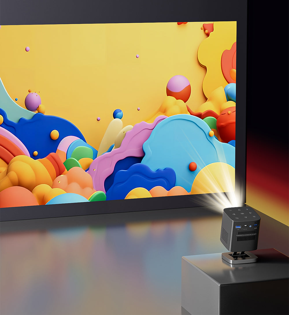 جهاز عرض ثلاثي الأبعاد عمودي CRONY C1000 مع مكبر صوت BT Mini 1080p Wifi Smart LED Dlp Android Mobile Home Theater Portable Pico Pocket Video Projector مع بطارية