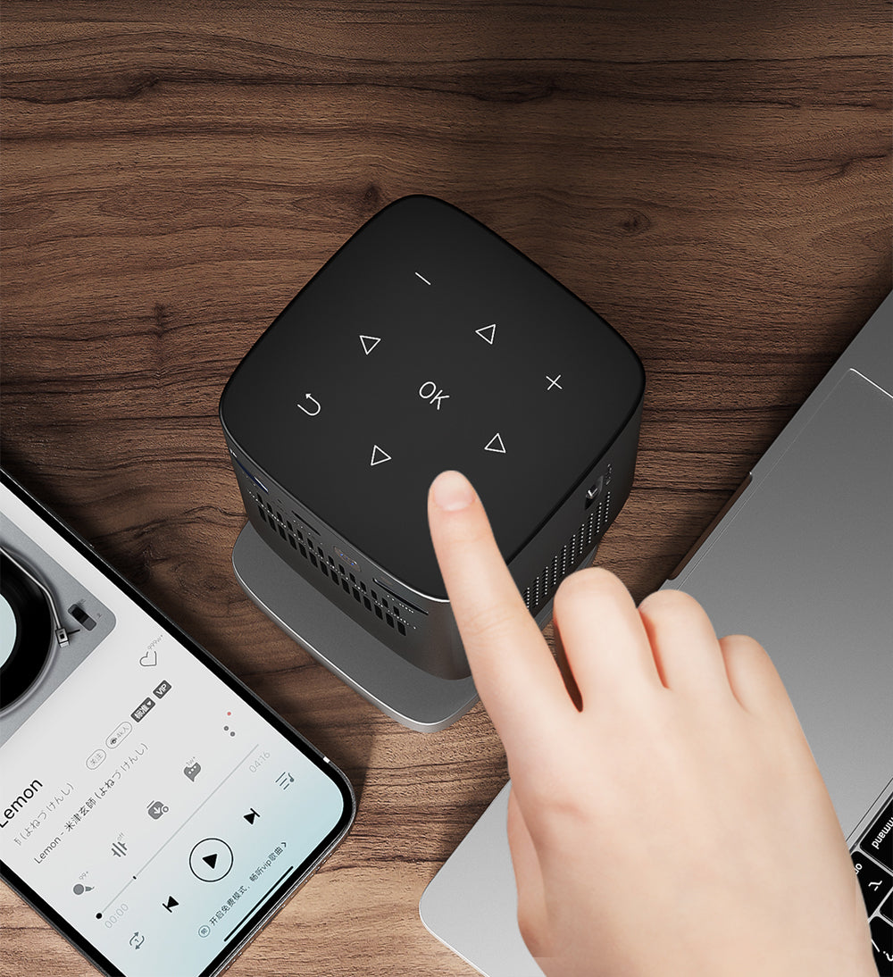جهاز عرض ثلاثي الأبعاد عمودي CRONY C1000 مع مكبر صوت BT Mini 1080p Wifi Smart LED Dlp Android Mobile Home Theater Portable Pico Pocket Video Projector مع بطارية
