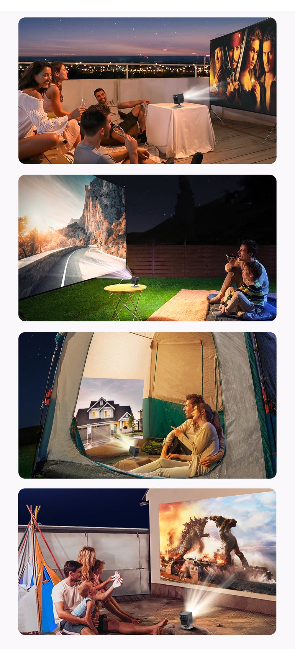 جهاز عرض ثلاثي الأبعاد عمودي CRONY C1000 مع مكبر صوت BT Mini 1080p Wifi Smart LED Dlp Android Mobile Home Theater Portable Pico Pocket Video Projector مع بطارية