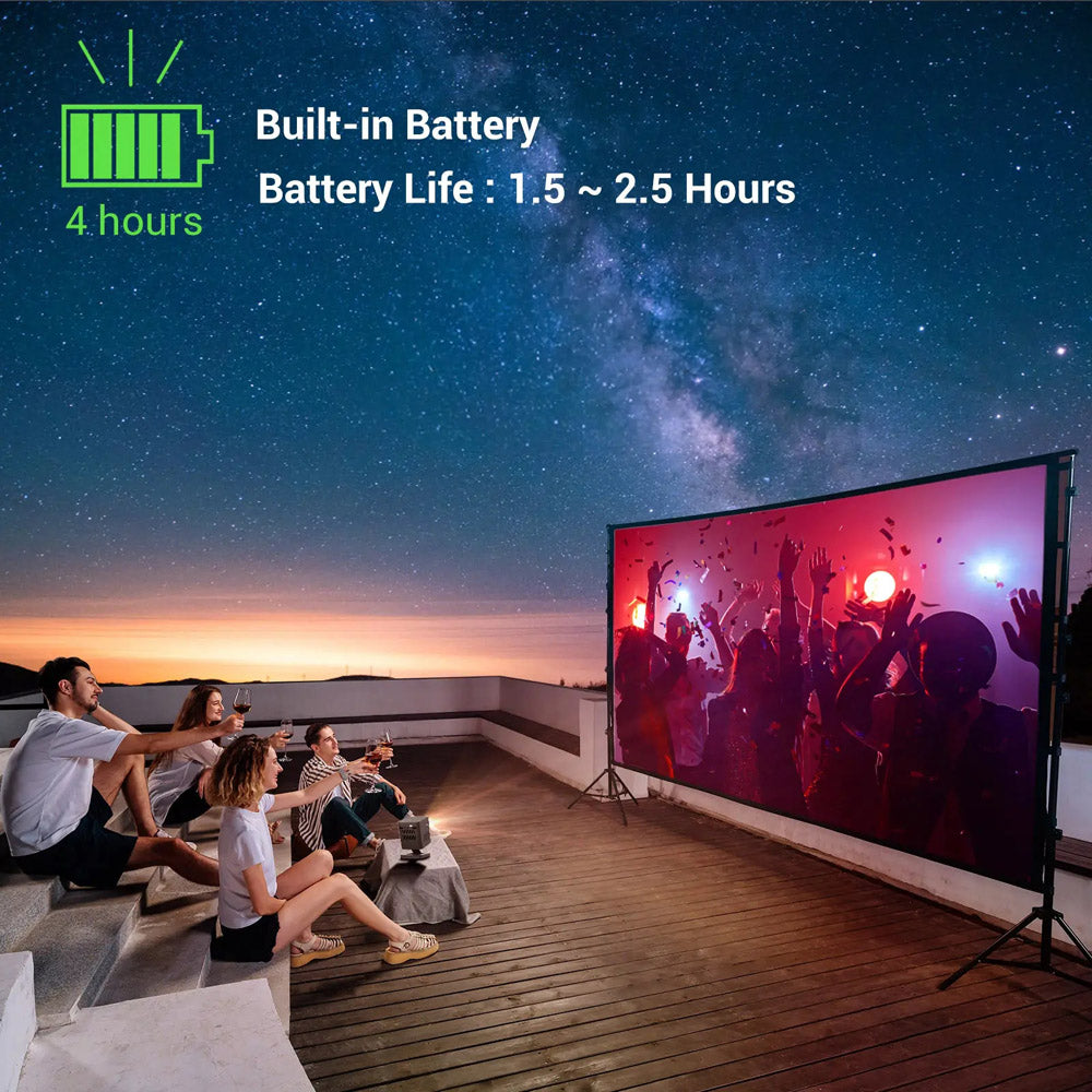 جهاز عرض ثلاثي الأبعاد عمودي CRONY C1000 مع مكبر صوت BT Mini 1080p Wifi Smart LED Dlp Android Mobile Home Theater Portable Pico Pocket Video Projector مع بطارية
