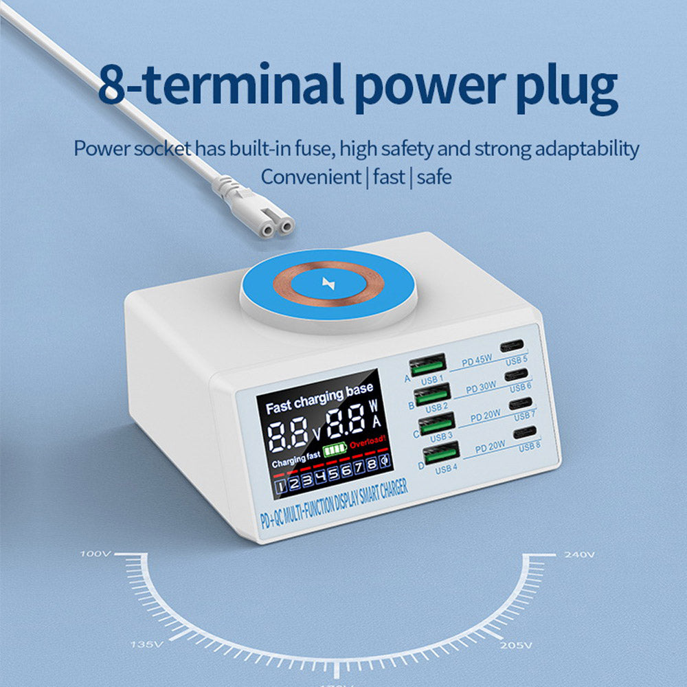 CRONY WLX-X9M Multi-functional Charger Station multifunction chargers High Power 110W 8-Ports Multiple Usb C Charger