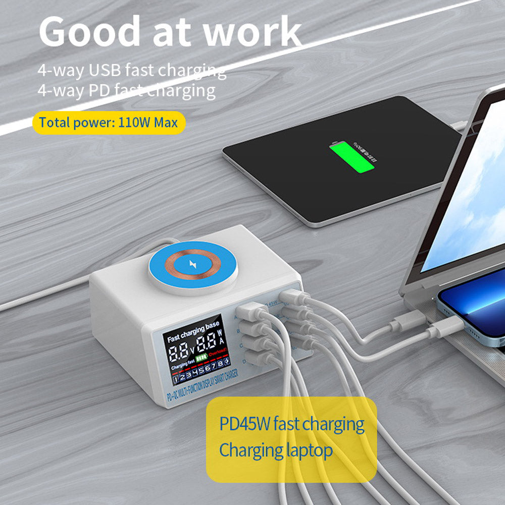 CRONY WLX-X9M Multi-functional Charger Station multifunction chargers High Power 110W 8-Ports Multiple Usb C Charger