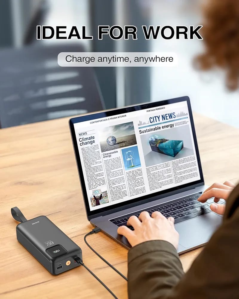 CRONY: PN-W38 65W FAST CHARGE MULTI-FUNCTIONAL LAPTOP POWER BANK