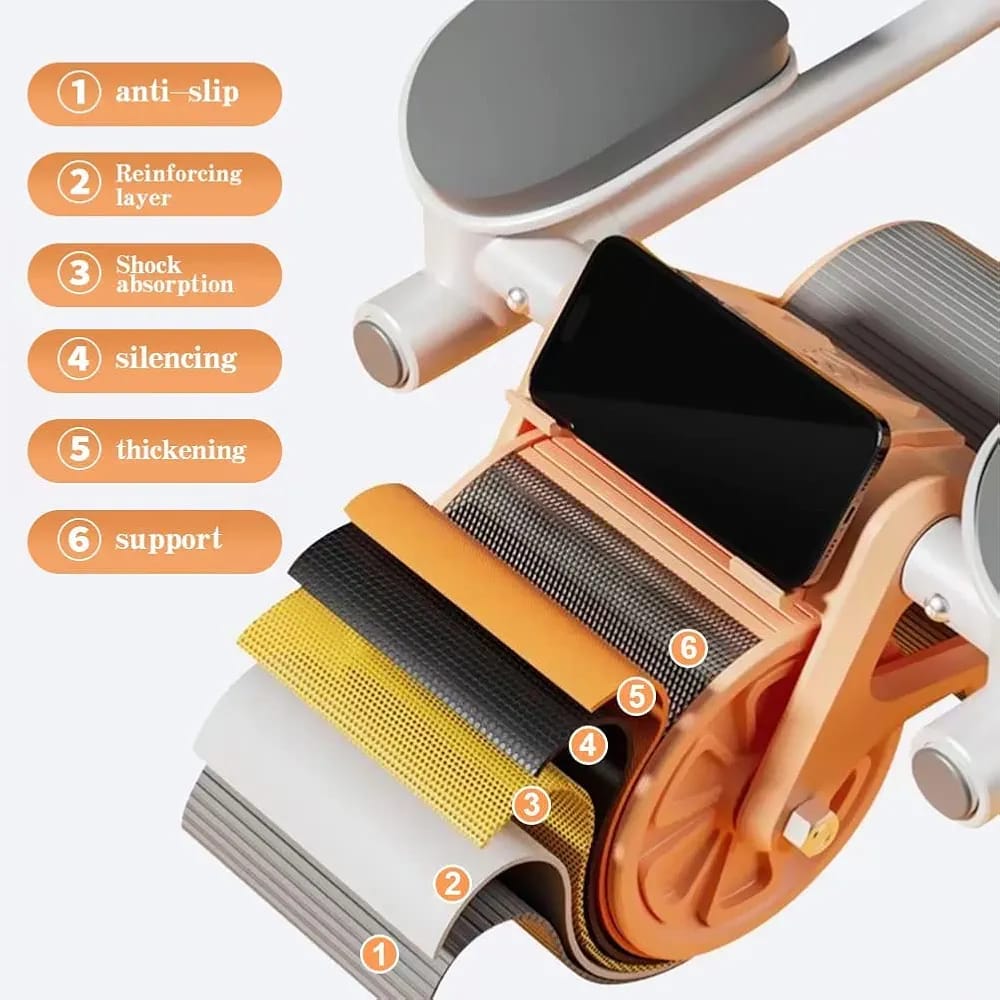 CRONY: ABDONIMAL WHEEL Clefairy New Automatic Rebound Ab Abdominal Exercise Roller with Elbow Support and Timer, Automatic Rebound Abdominal Wheel Perfect Core Exercise Equipment for Home Workouts Gym Fitness See less
