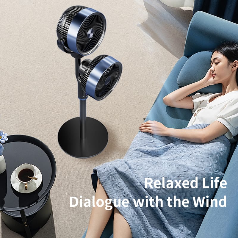 CRONY:LC-820 Custom Double Head Standing Smart BLDC Motor Remote Control Floor Double Head Stand Fan