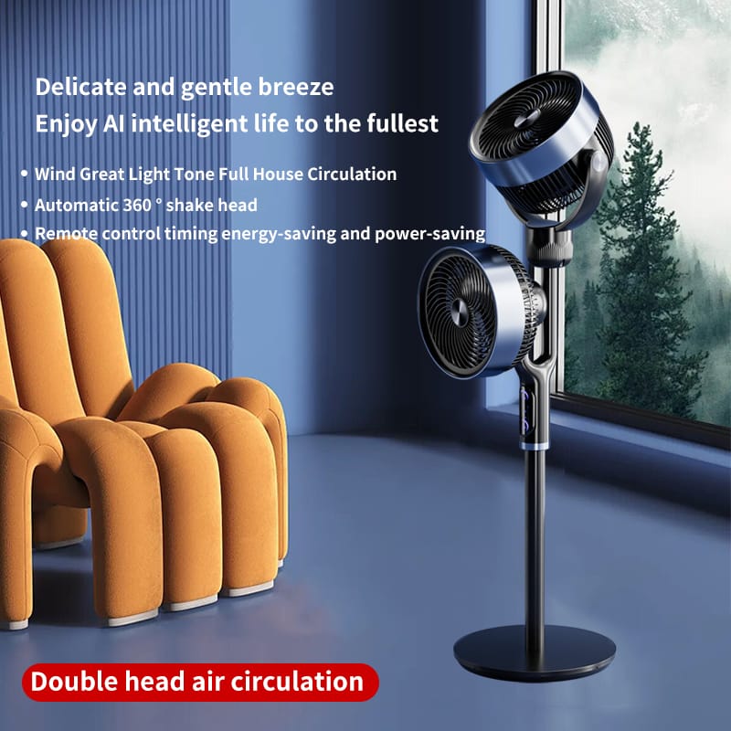 CRONY:LC-820 Custom Double Head Standing Smart BLDC Motor Remote Control Floor Double Head Stand Fan