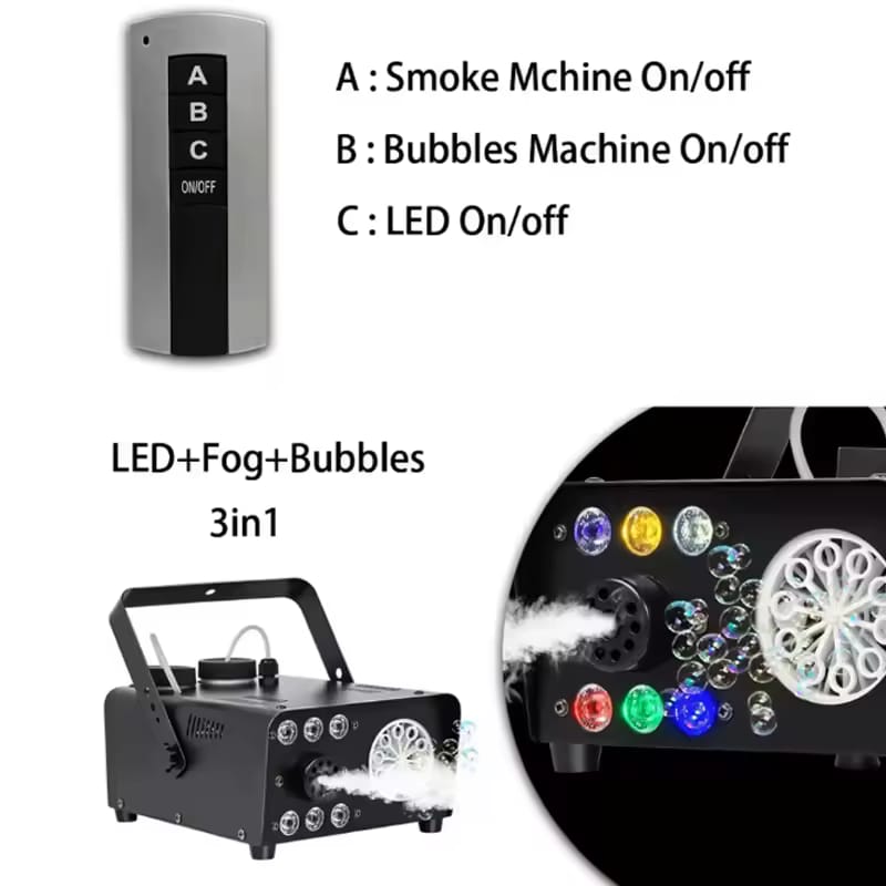 CRONY:800W+6LED RGB Bubble Smoke Machine With Remote Control for DJ Wedding Party Nightclub Event