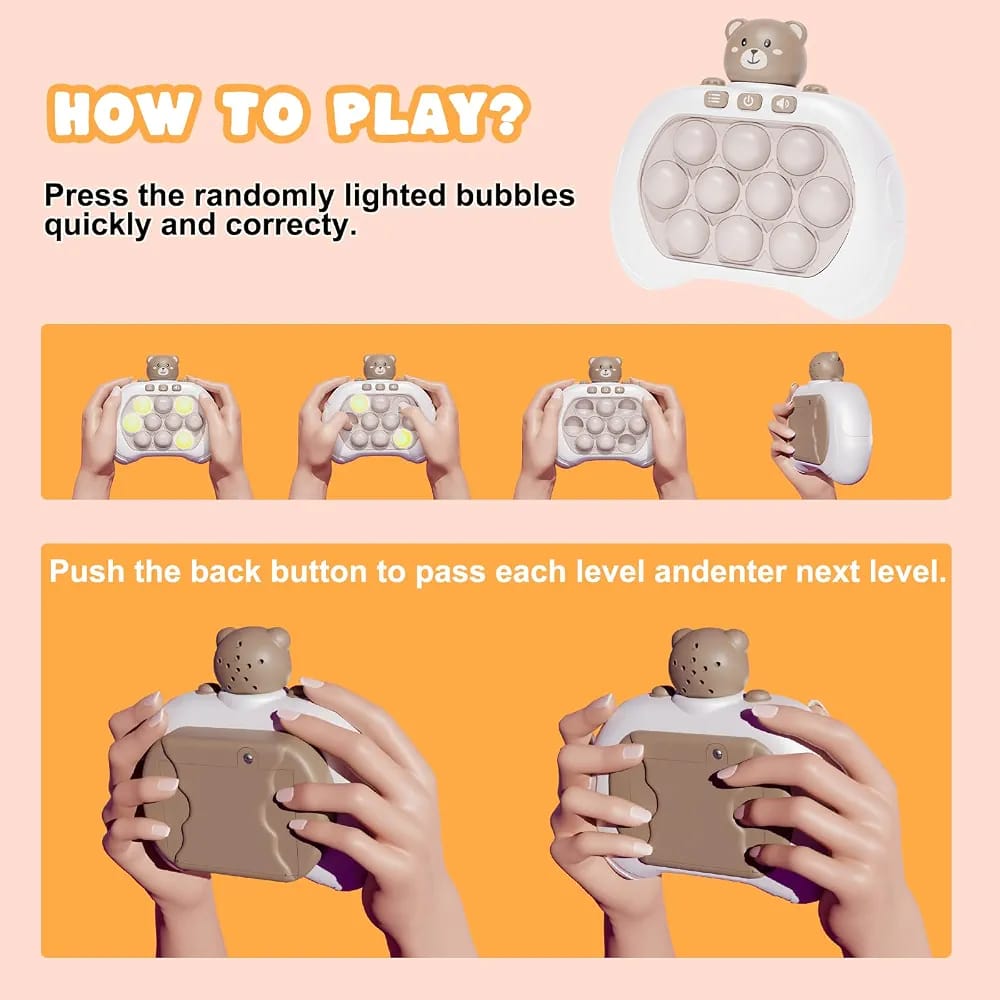 CRONY: Quick Pop Push Game Toy, Handheld Pop Game for Kids Adults, Fast Push Bubble Game, Stress Light Up Game Toys, Console Puzzle Game Console Machine, Gifts for Boys Girls Teens