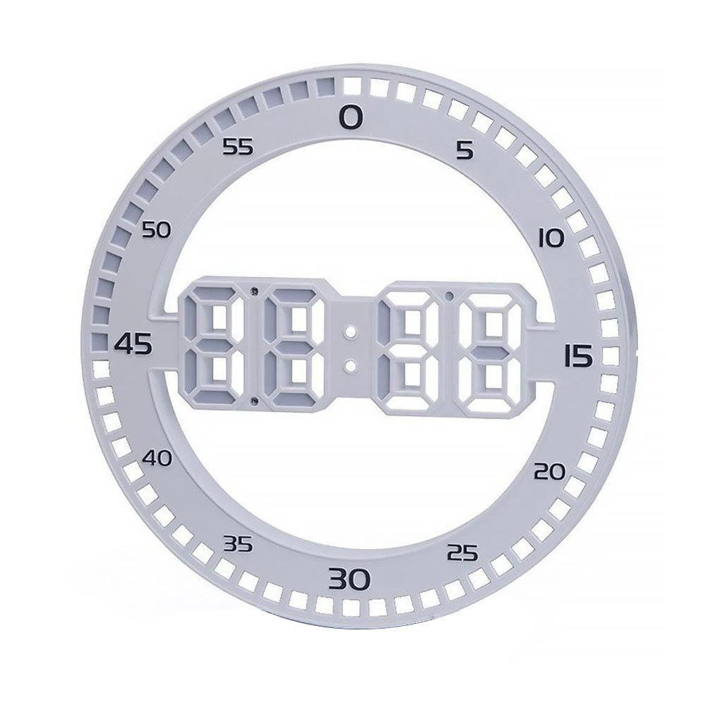 CRONY 3688L 3D bell belt running lamp Living Room 3D Wall Clock Big Screen LED Electronic Clock, Colour: Black+Green - Edragonmall.com