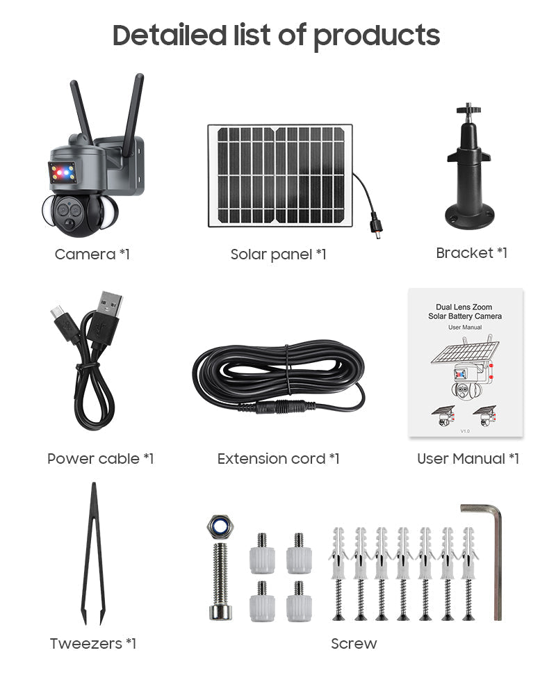 CRONY ST-558-6MP-12X-4G Dual Lens Zoom Solar Battery Camera - Edragonmall.com