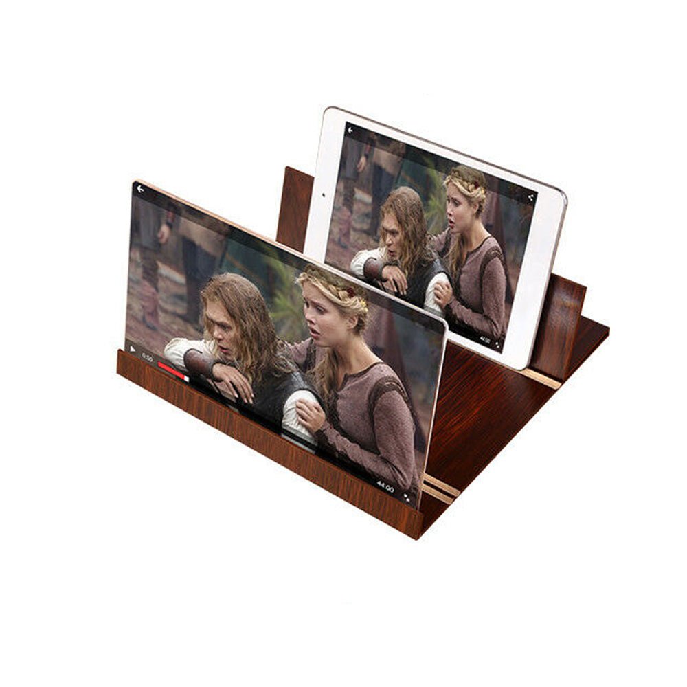 12inch Wood-grain phone screen amplifier 3D Hd Movie Mobile Phone Screen Amplifier | Black - Edragonmall.com