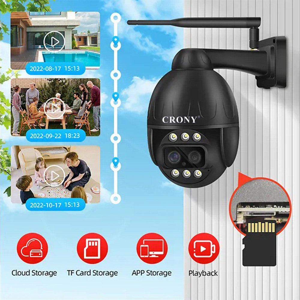 كاميرا CRONY VST-DL26G-3IN1-4MP-10X 4G 4K مزدوجة العدسة WiFi/Lan/4G GSM Pan Tilt Zoom كاميرا أمان ذكية