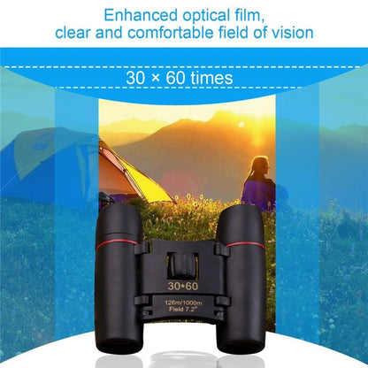 30*60 Binocular 30x60 day and night camping travel vision spotting scope optical folding HD binoculars - Edragonmall.com