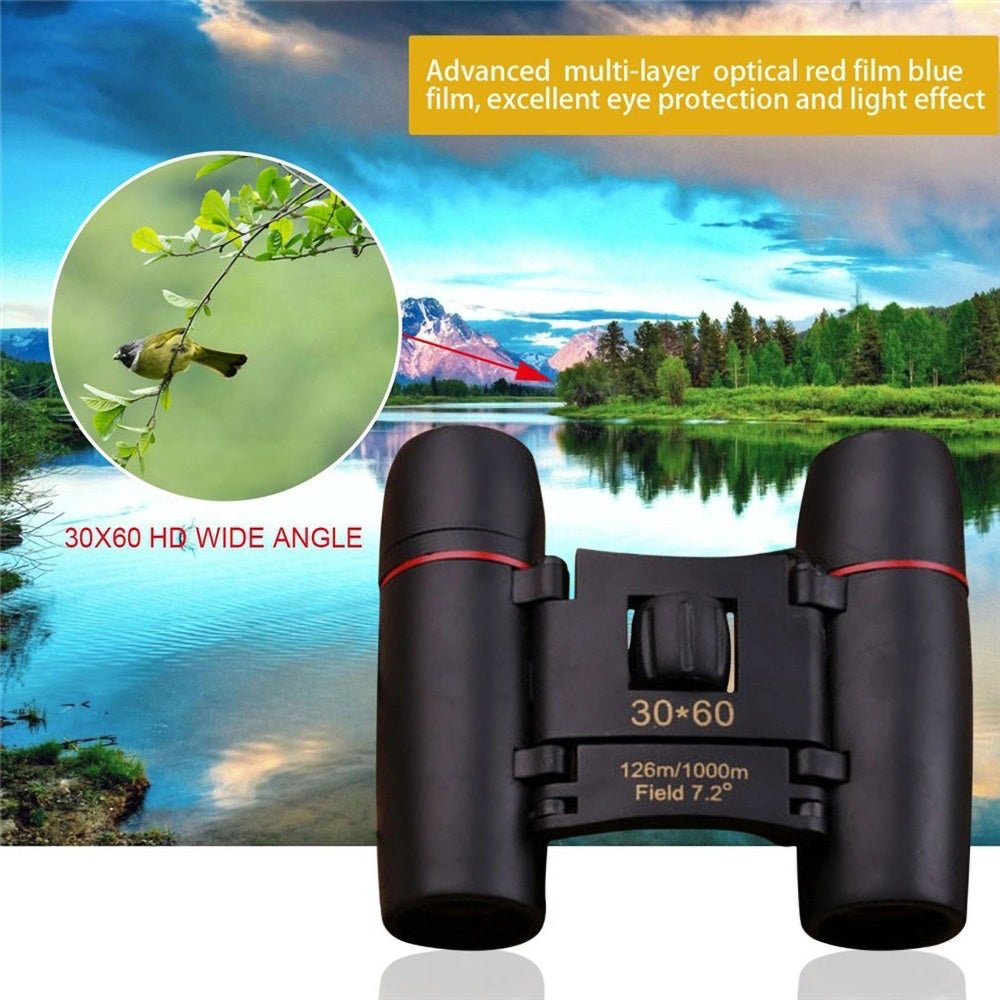 30*60 Binocular 30x60 day and night camping travel vision spotting scope optical folding HD binoculars - Edragonmall.com