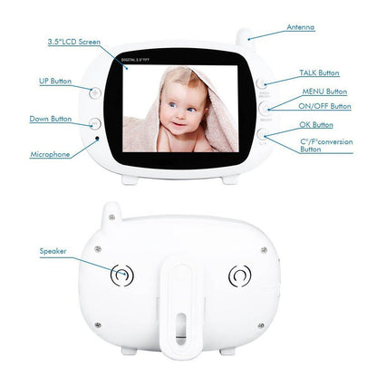 3.5inch TFT LCD Baby Monitor Wireless TFT LCD Video with Night Vision - Edragonmall.com