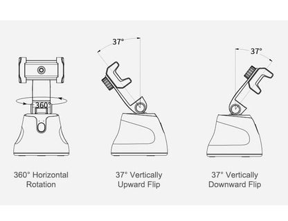 360 Cradle head selfie stand Auto Face&Object Tracking Smart Shooting Camera Phone Mount -Black - Edragonmall.com