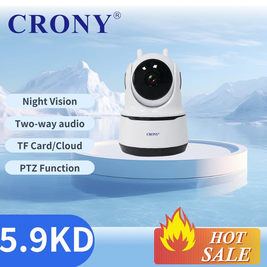 CRONY NIP-26 1080p WiFi Home Smart Camera, Indoor Security Surveillance with Night Vision, Monitor with iOS, Android App, Compatible with Google Home