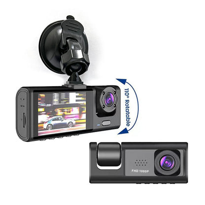 CRONY  S11 Three-Camera 1920*1080 pushbutton dashcam 1080P DVR Dashcam Front Indoor and Rear View Camera Driving Recorder