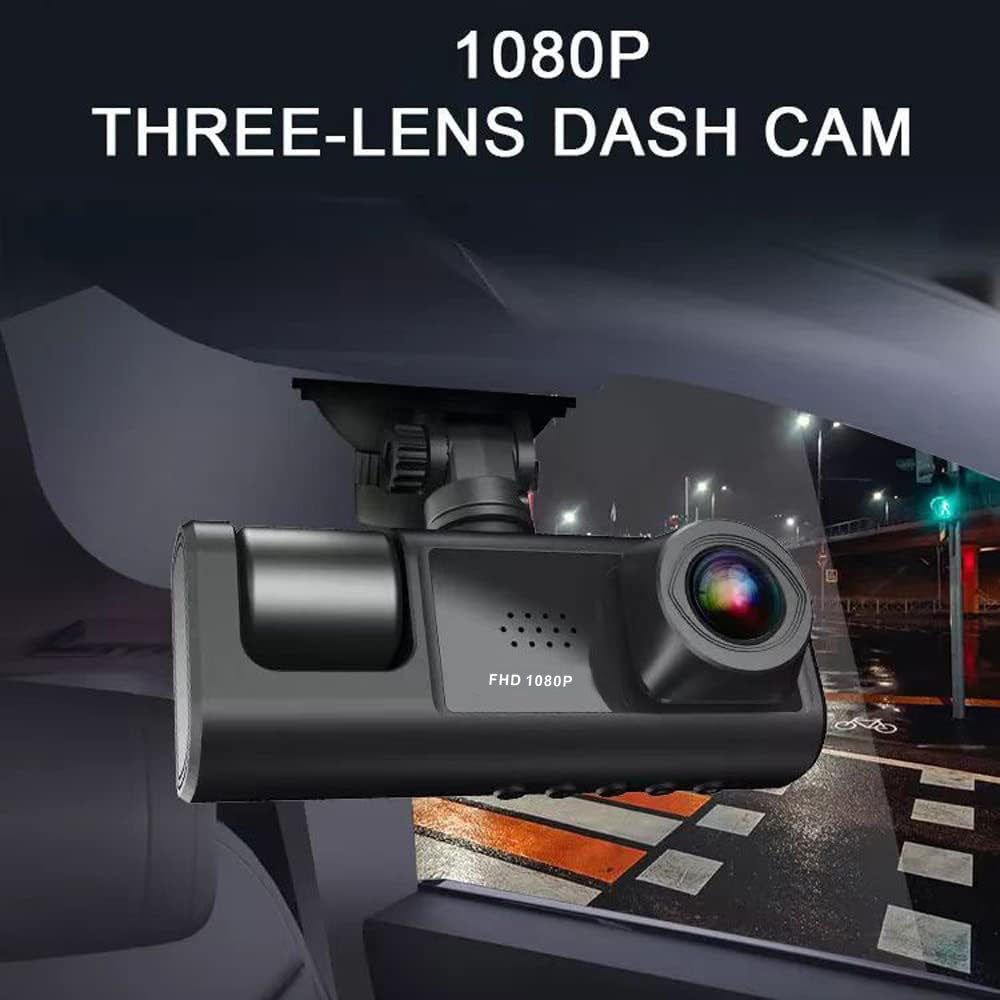 CRONY  S11 Three-Camera 1920*1080 pushbutton dashcam 1080P DVR Dashcam Front Indoor and Rear View Camera Driving Recorder