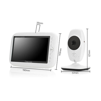 7inch TFT LCD Baby Monitor Infrared Night Vision IR LED Temperature Detection Two Way Talk Baby Camera - Edragonmall.com