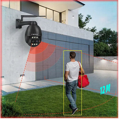 كاميرا CRONY VST-DL26G-3IN1-4MP-10X 4G 4K مزدوجة العدسة WiFi/Lan/4G GSM Pan Tilt Zoom كاميرا أمان ذكية