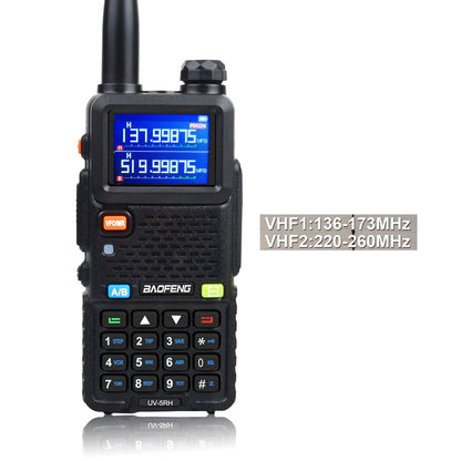 Baofeng UV-5RH 7W VHF UHF 136-174MHz 220-260MHz 400-520MHz Tri-Bands 999Ch Frequency Search Weather Forecast FM Walkie Talkie