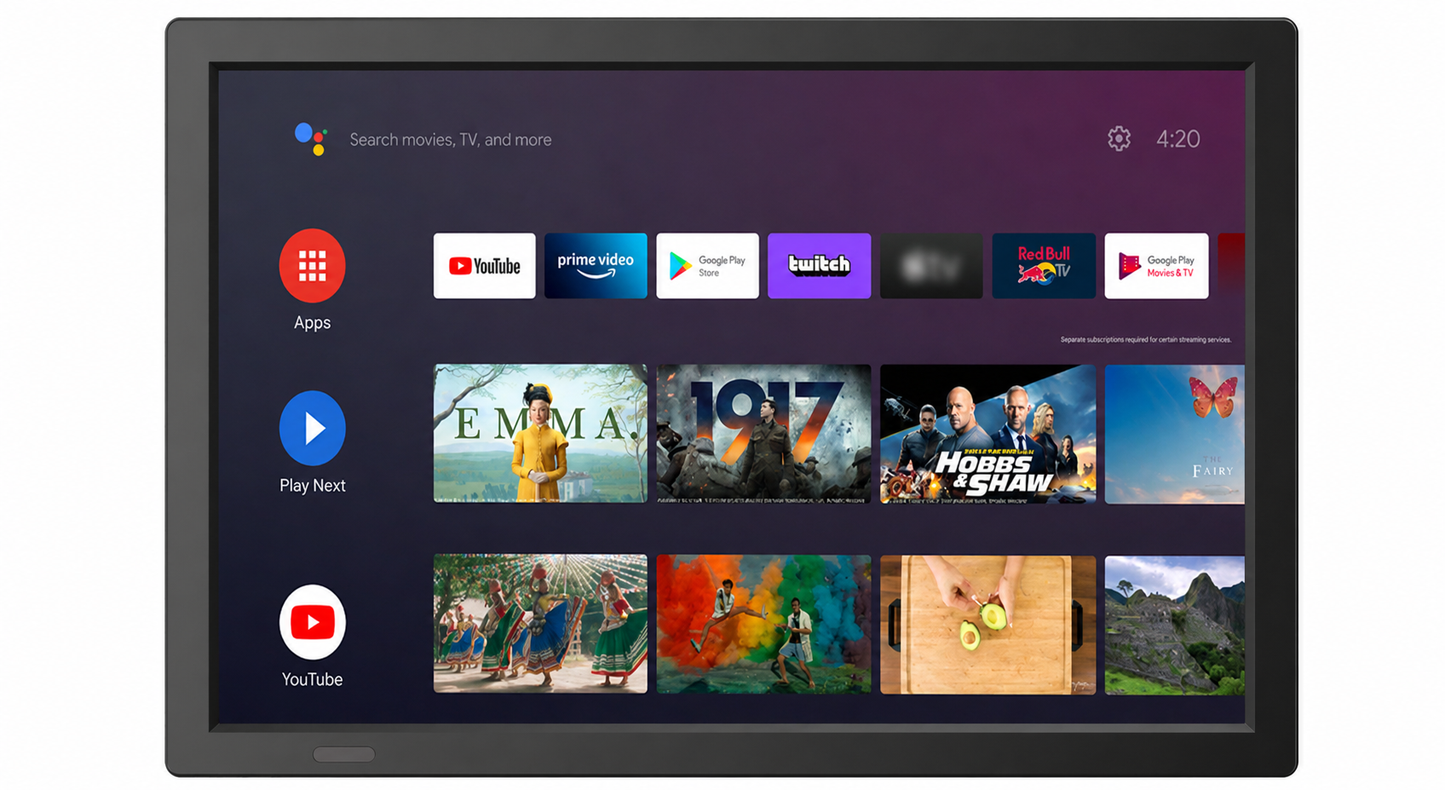 CRONY 15.4 INCH DVB-T/T2 Portable Smart TV Google TV FM Radio Local TV