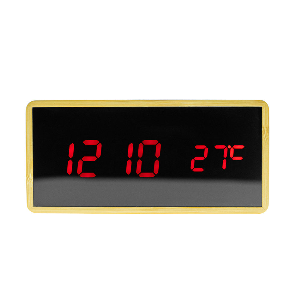 CRONY NEW 1299  Digital Clock with red light    BT Alarm Clock With  Wireless Charging Wooden Clock