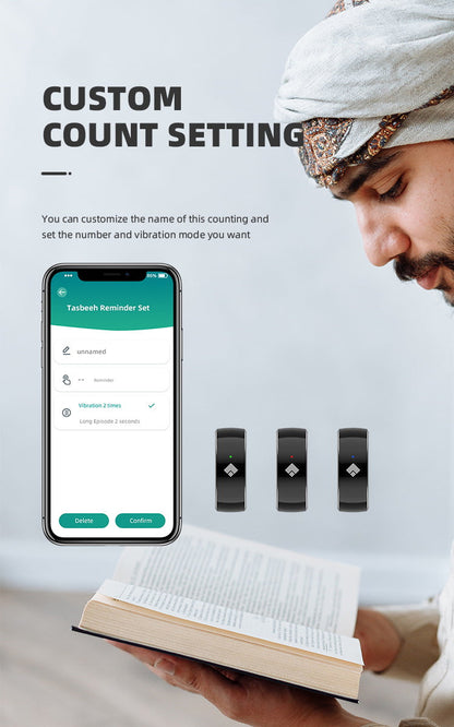 CRONY QB708 Smart Tasbeeh Ring Smart Tasbeh counter with 5 prayer time reminders for Eid al-Adha and Ramadhan
