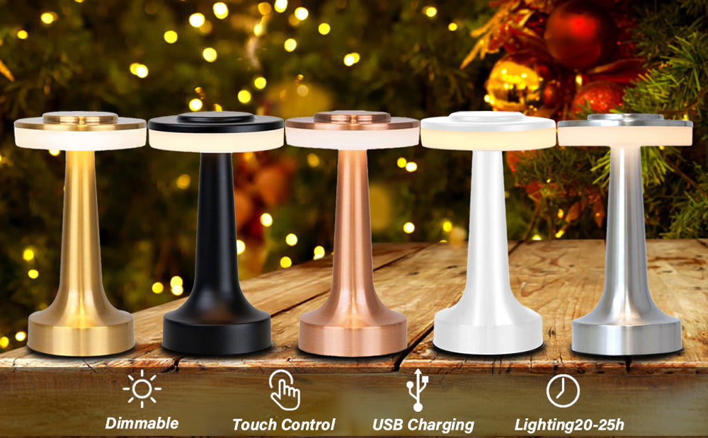 CRONY Trapezoidal Table Lamp(Rose Gold)Three color dimming Flat Table Lamp (Rose Gold) Three color dimming