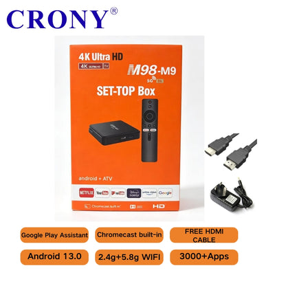 CRONY M98 8k Ultra HD SET-TOP box Android 13 Dual WIFI