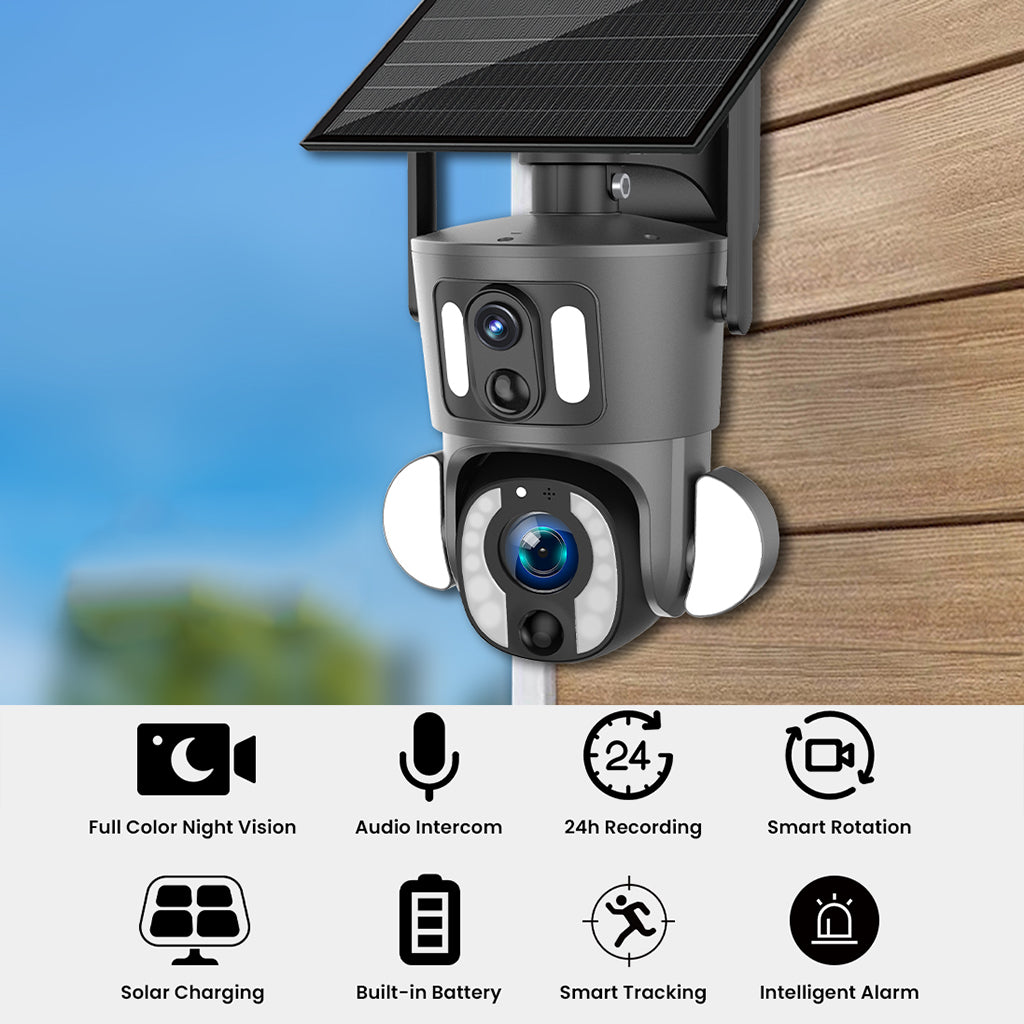 CRONY SD3210 Solar PTZ Wireless Dual Lens 10X Zoom Camera