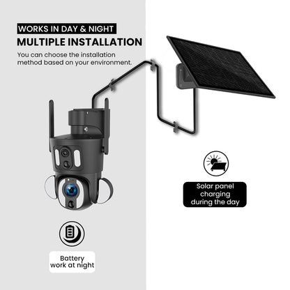 CRONY SD3210 Solar PTZ Wireless Dual Lens 10X Zoom Camera