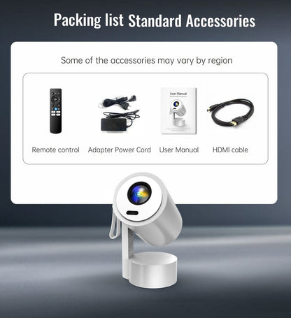 CRONY: R3P Portable Mini Projector 1080P LED Smart Projector Supports 4K Decode Android with Built In Speakers