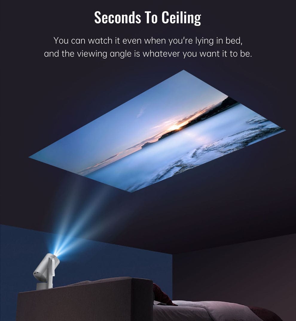 CRONY: R3P Portable Mini Projector 1080P LED Smart Projector Supports 4K Decode Android with Built In Speakers