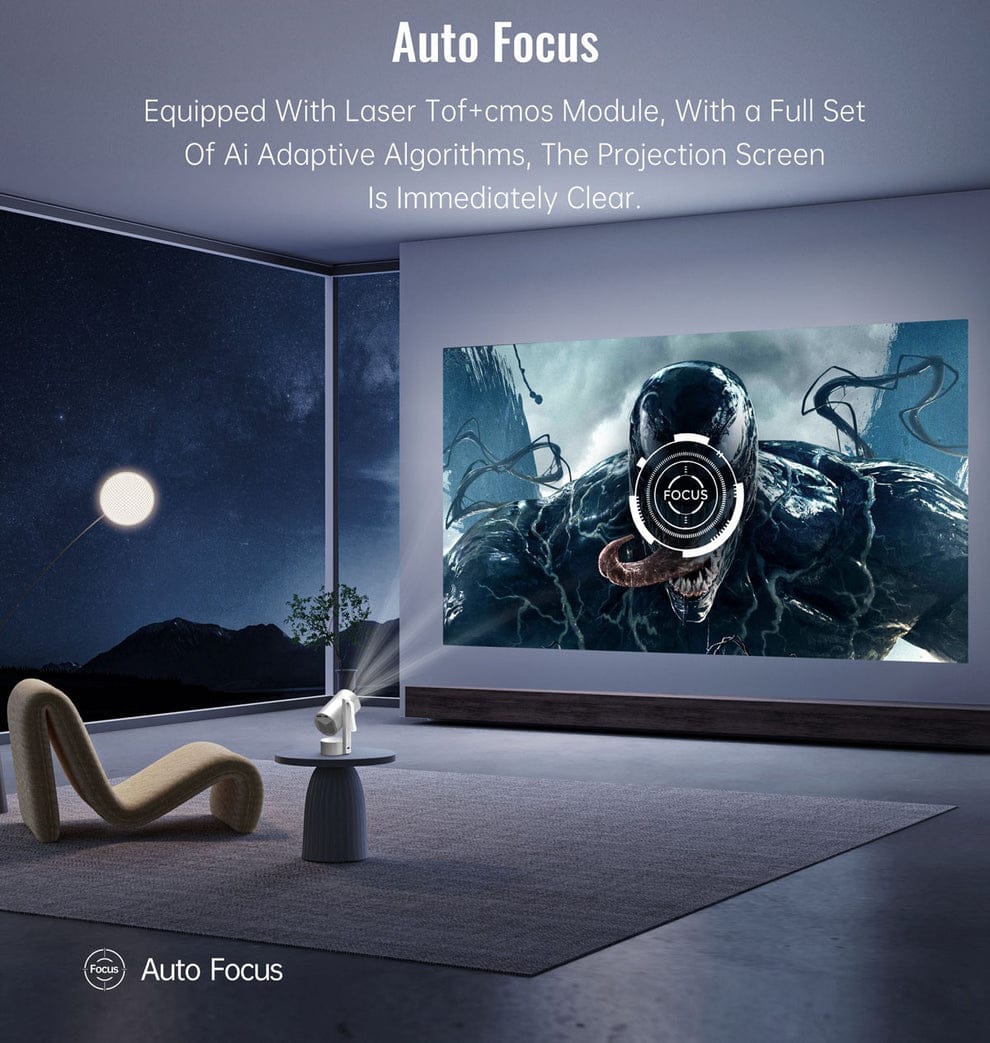 CRONY: R3P Portable Mini Projector 1080P LED Smart Projector Supports 4K Decode Android with Built In Speakers