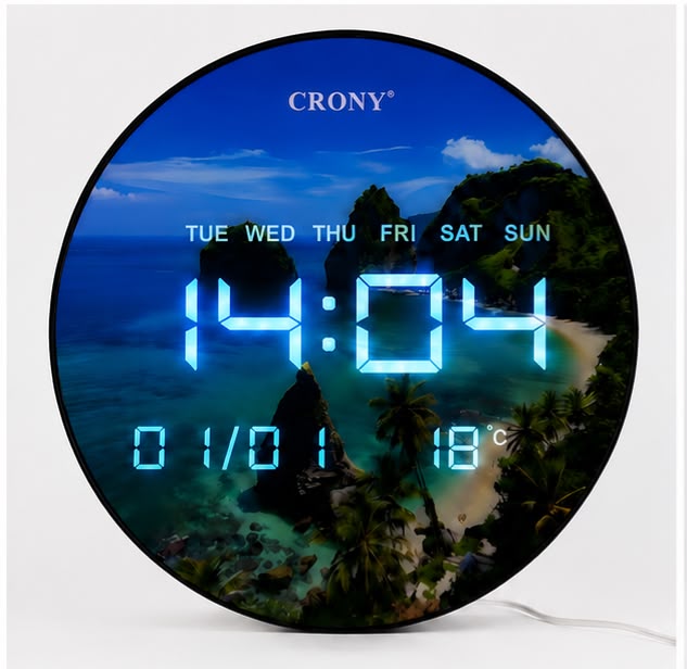 CRONY: JG1001-168 COASTAL SCENERY LED DIGITAL CLOCK