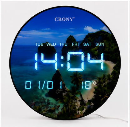 CRONY: JG1001-168 COASTAL SCENERY LED DIGITAL CLOCK