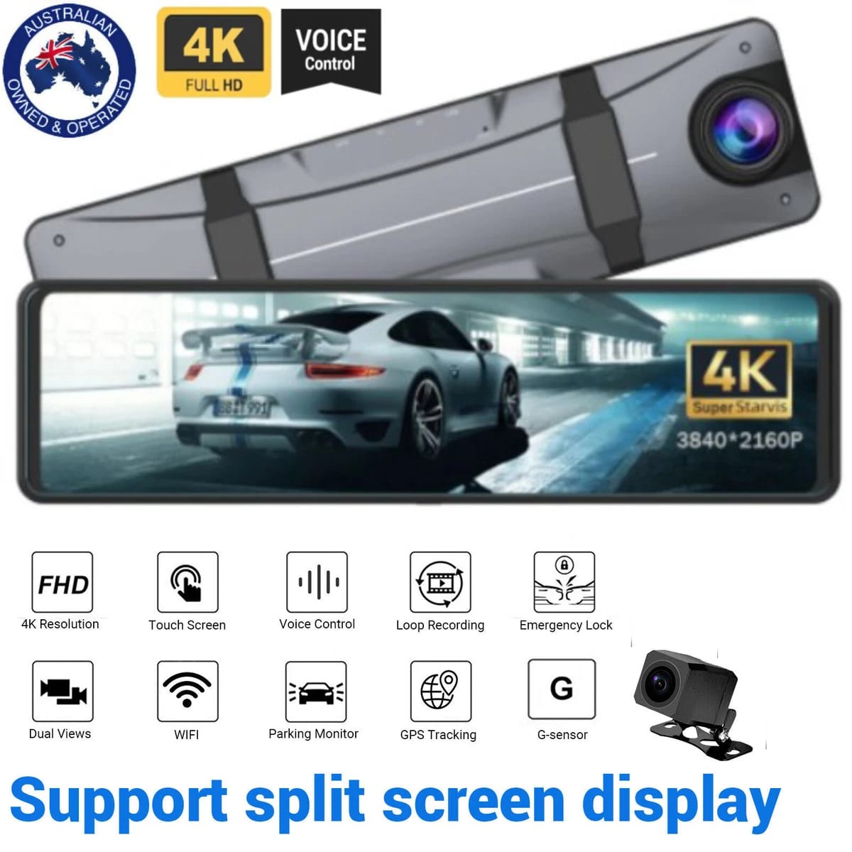 CRONY: X12 12INCH DASHCAMERA  4K+2.5K SONY BACK CAMERA