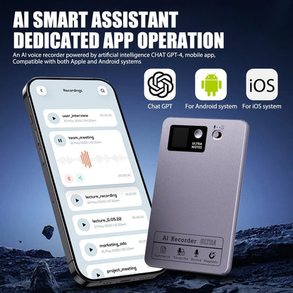 AI Voice Recorder 64GB Digital App Control 152 languages Transcribe Summarize A+