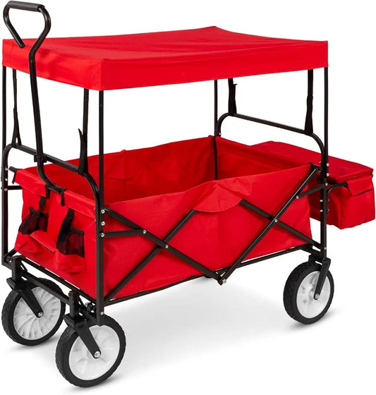 CRONY: 3015 COVER FOLDING  Outdoor  Cart for Beach, Picnic, Camping, Tailgates w/Removable Canopy, Detachable Pockets, 150lb Weight Capacity